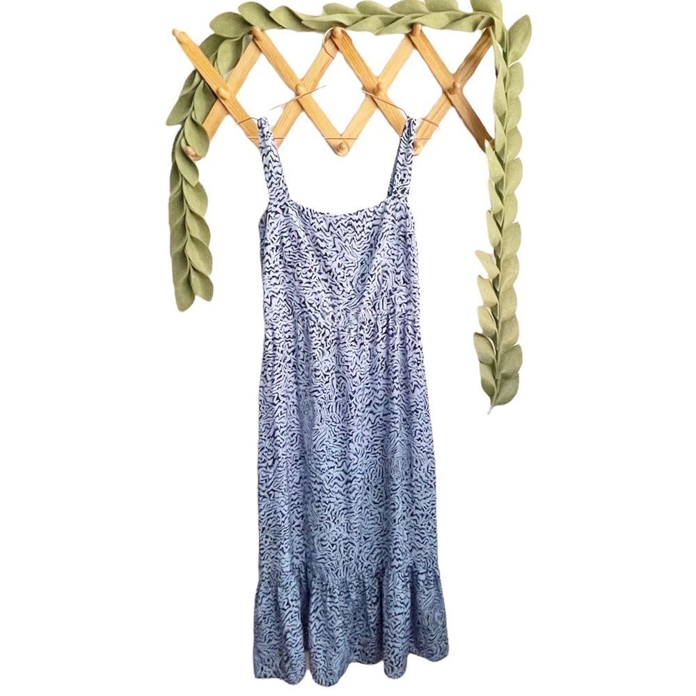 HVN Olympia Blue Silk Tiger Print Midi Dress - Picture 2 of 10